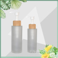 Toptan Frost ile 150 ml 100 ml cam şişe bambu ahşap losyon püskürtücü pompası Özelleştirilmiş Yapılan Kozmetik ambalaj